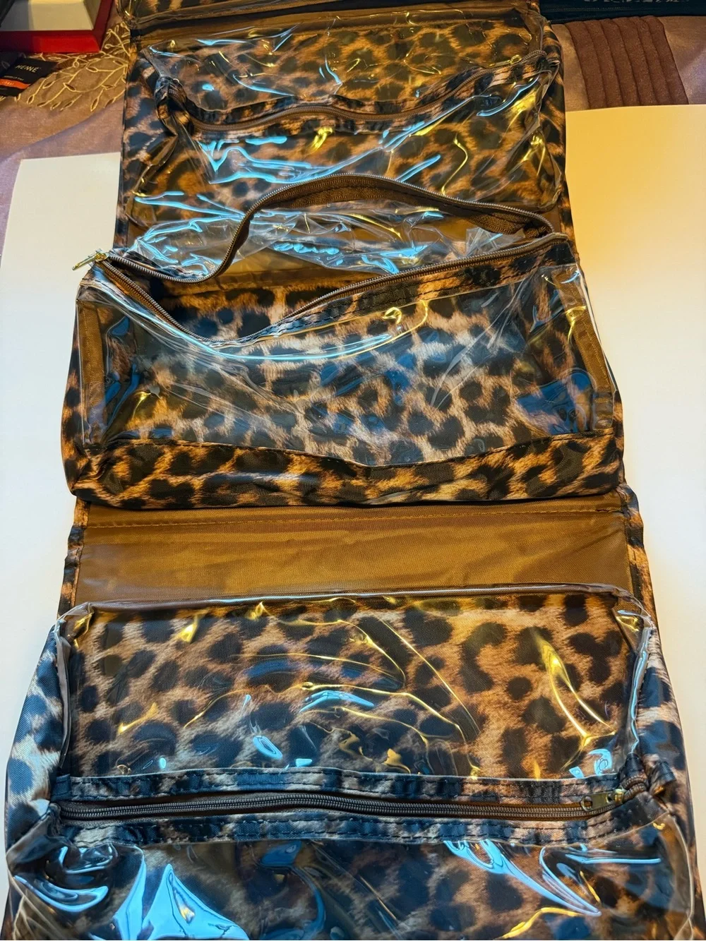 ⁠Joy Mangano JM New York Leopard Roll Up Beauty Case⁠ Travel Bag